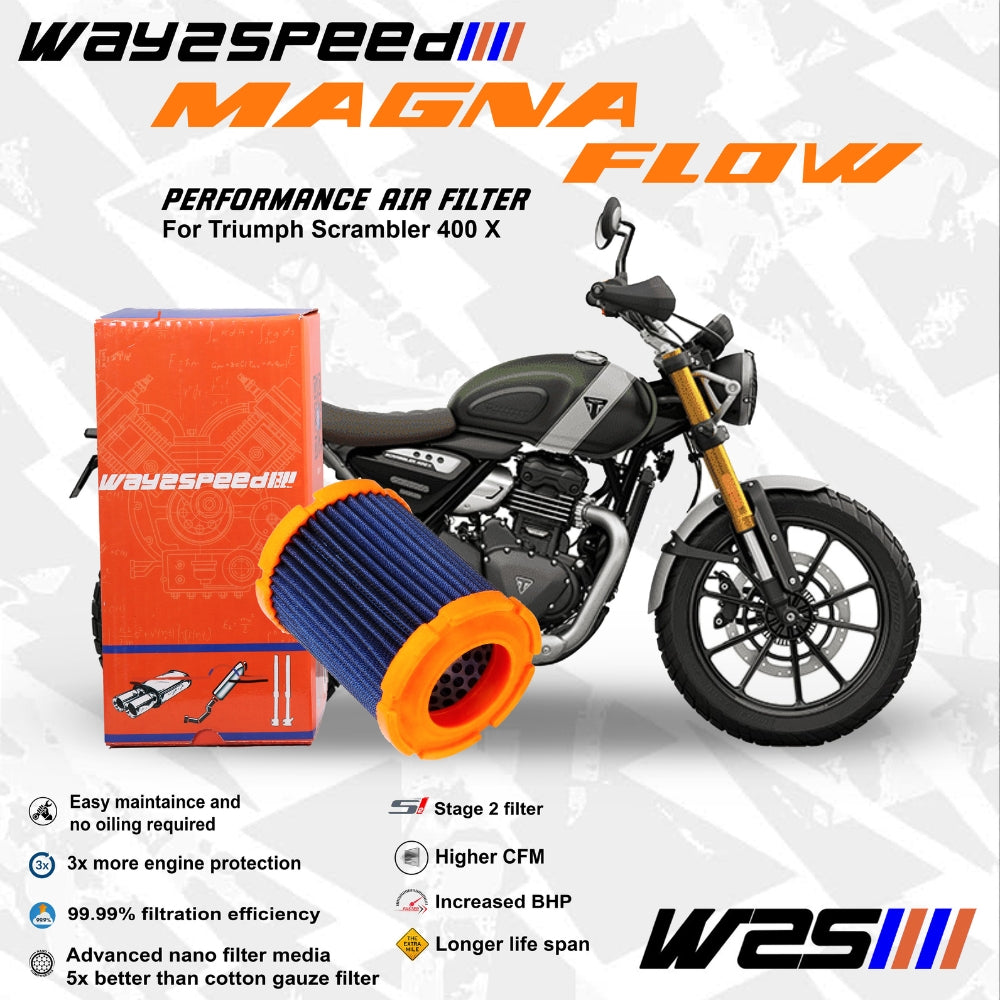 Triumph Scrambler 400X & 400 XC Air filter | Way2speed Magna Flow